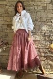 Nonni Gingham Ripley Skirt Sangria